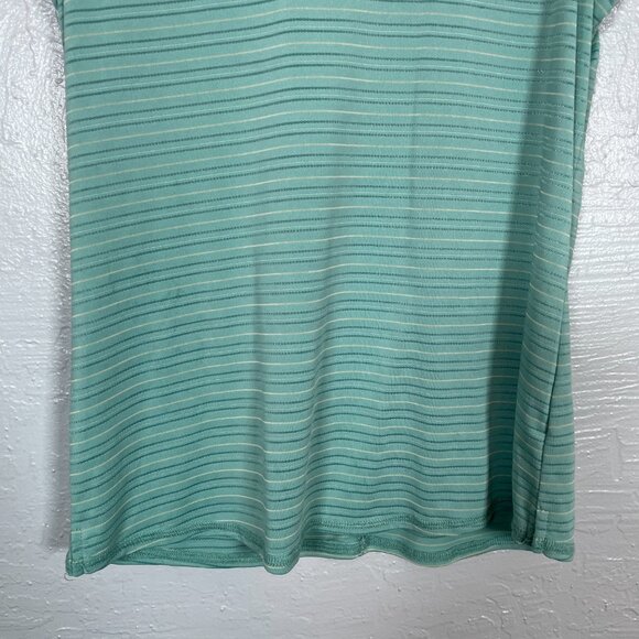 Royal Robbins Women XS Green Stripe Tank Top Ribbed Knit Stretch Gorp Granola - Picture 2 of 8